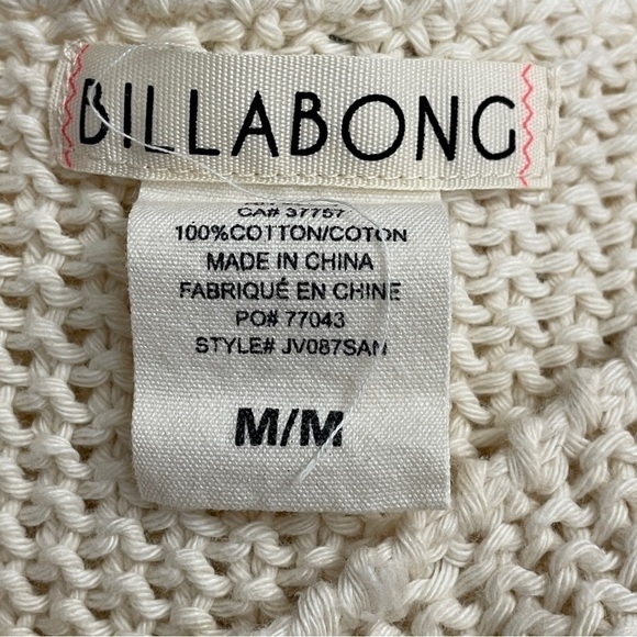 Billabong cream crop sweater with fringe shoulders medium - Picture 5 of 5